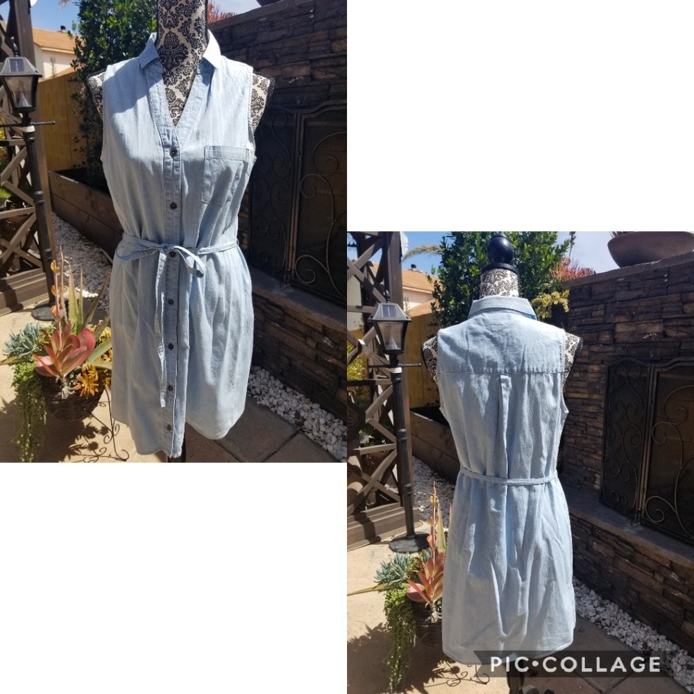 Chambray shirt dress